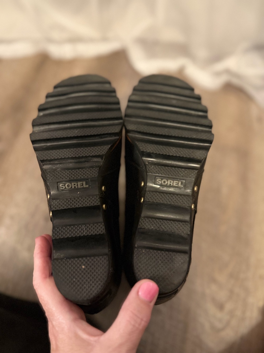 Sorel | Black Leather Wedge Ankle Boots | Waterproof - Picture 11 of 12